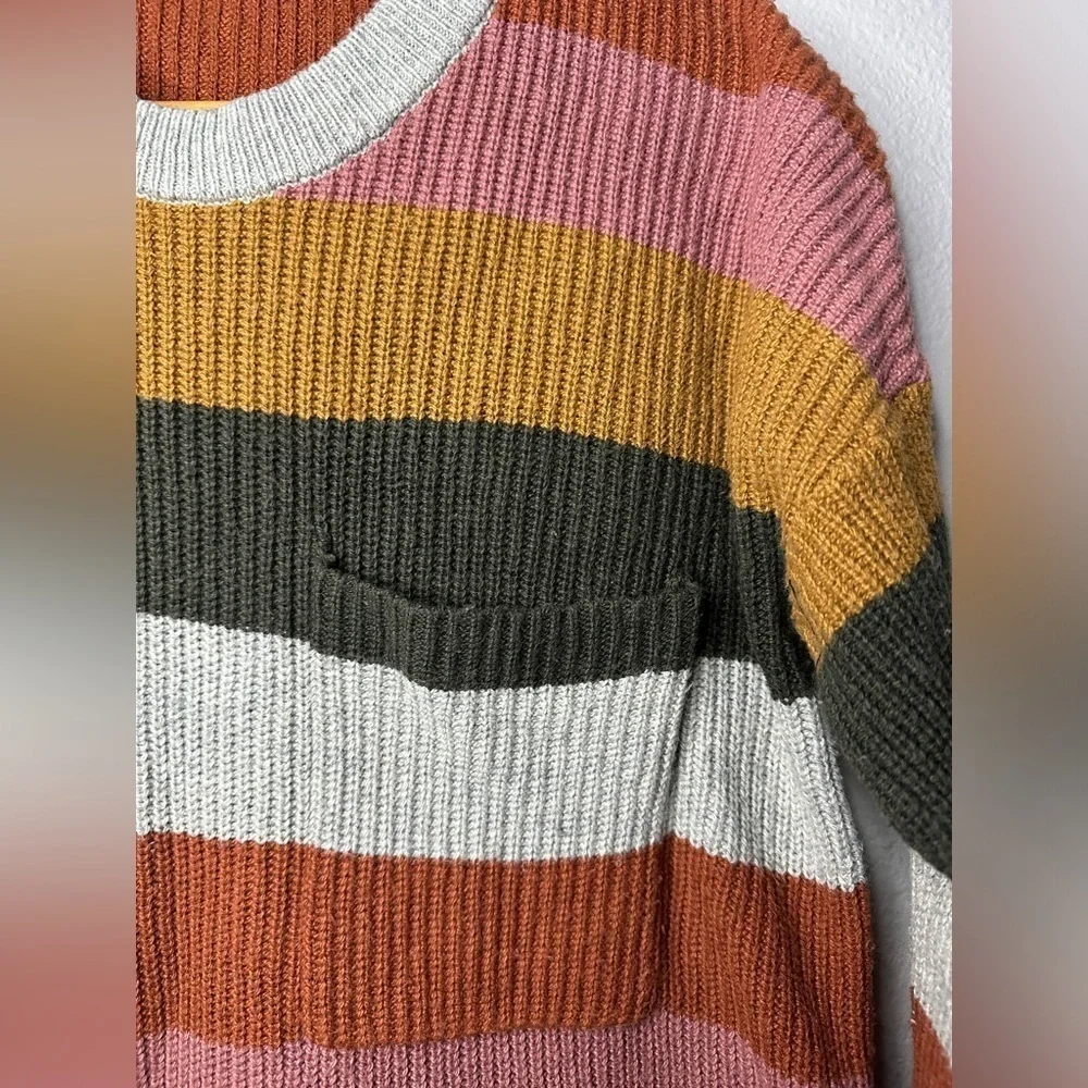 Madewell Thompson Pocket Pullover Sweater Arctic Ice Stripe Size XS - Picture 3 of 8